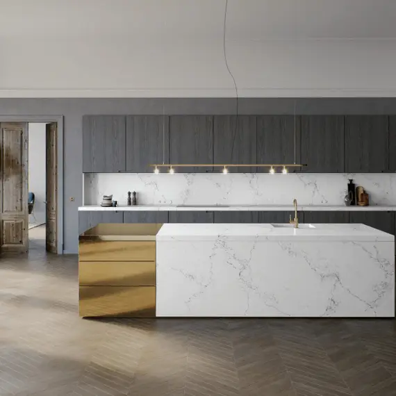 Empira White, quartz kitchen countertop, countertop