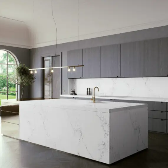 Empira White, quartz kitchen countertop, countertop