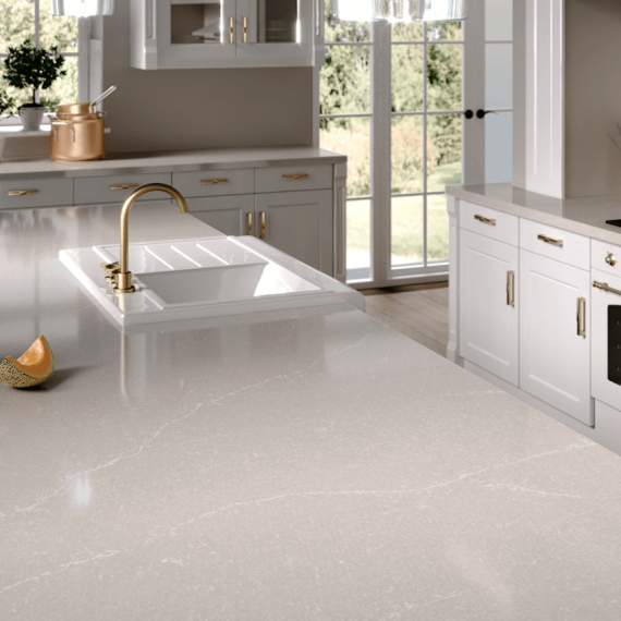 Desert Silver pale grey countertop silestone sample countertop kitchen