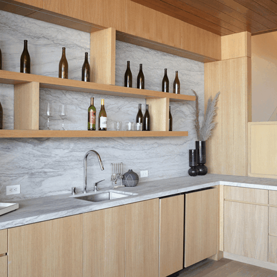 Kitchen Sample White Pearl Wet Bar Sample